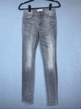 Madewell 9" High Rise Skinny Jeans Black Grey Wash Womens Size 24 Stretch Denim